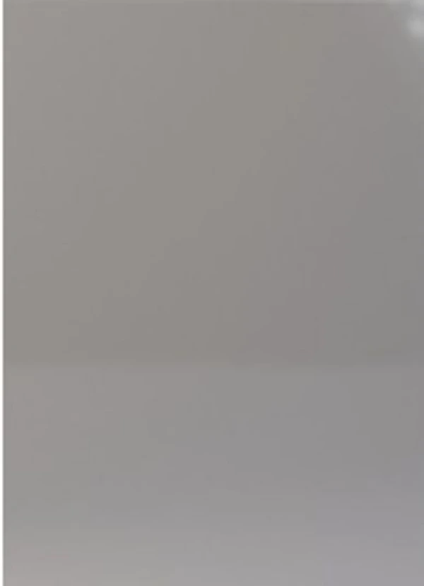 High-gloss gray cabinet door with a smooth reflective finish for modern and minimalist kitchens