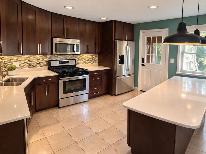 Espresso shaker kitchen cabinet project in Skokie IL